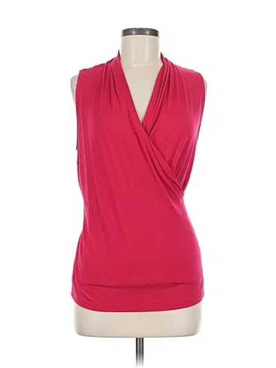 Pre-owned Carmen Marc Valvo Sleeveless Blouse In Red