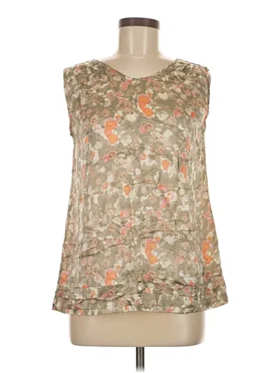 Pre-owned Carmen Marc Valvo Sleeveless Blouse In Tan
