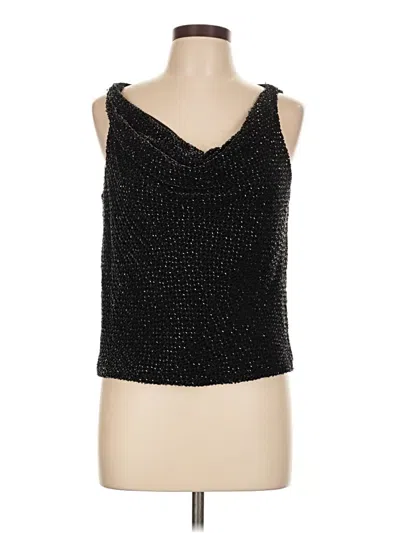 Pre-owned Carmen Marc Valvo Sleeveless Top Black Cowl Neck Tops