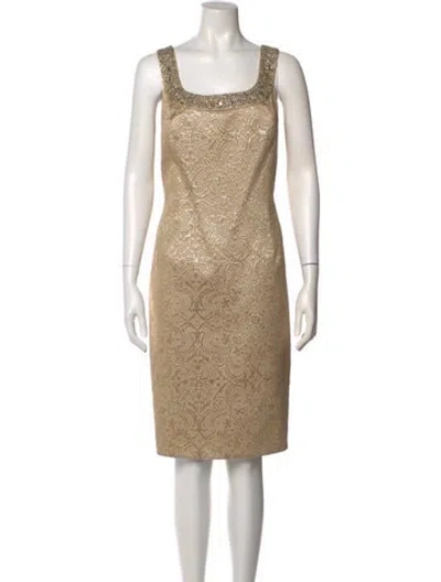 Pre-owned Carmen Marc Valvo Square Neckline Knee-length Dress W/ Tags