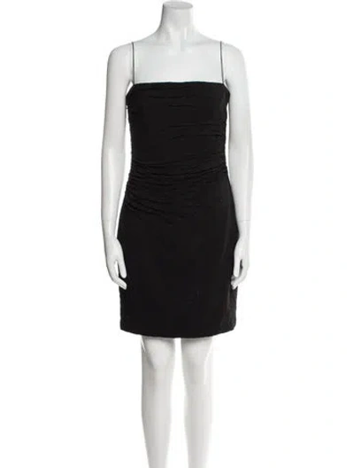 Pre-owned Carmen Marc Valvo Square Neckline Mini Dress In Black