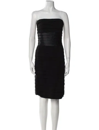 Pre-owned Carmen Marc Valvo Strapless Mini Dress In Black