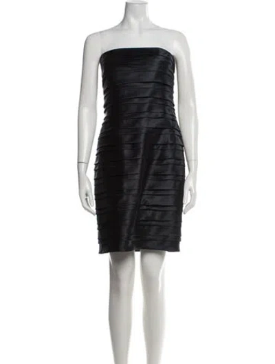 Pre-owned Carmen Marc Valvo Strapless Mini Dress In Black