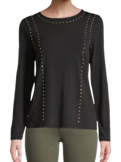 Carmen Marc Valvo Studded Top In Black
