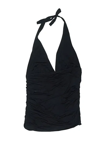 Pre-owned Carmen Marc Valvo Swimsuit Top Black Halter Neckline Swimwear