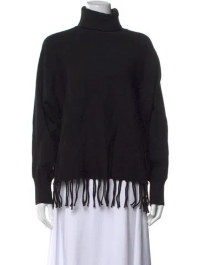 Pre-owned Carmen Marc Valvo Turtleneck Sweater In Black