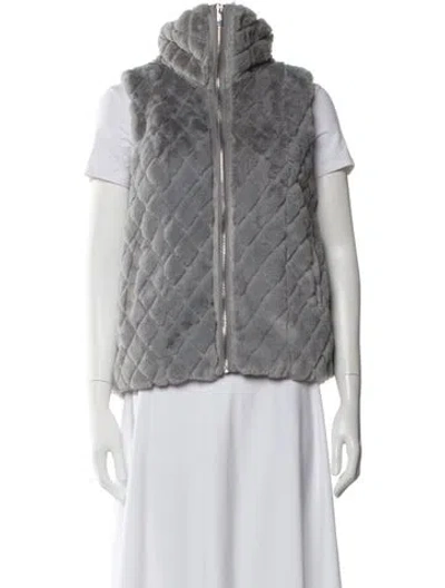 Pre-owned Carmen Marc Valvo Vest In Gray