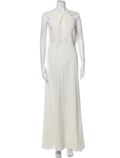 Pre-owned Carmen Marc Valvo Vintage Long Dress In Neutral