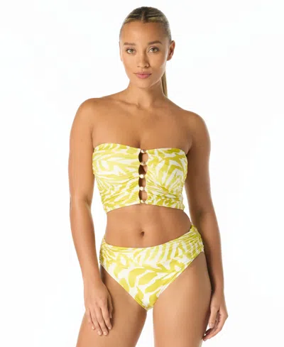 Carmen Marc Valvo Women's Bandeau Draped Top In Animal Print