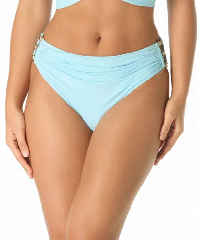 Carmen Marc Valvo Women's Beaded Bikini Bottom In Blue
