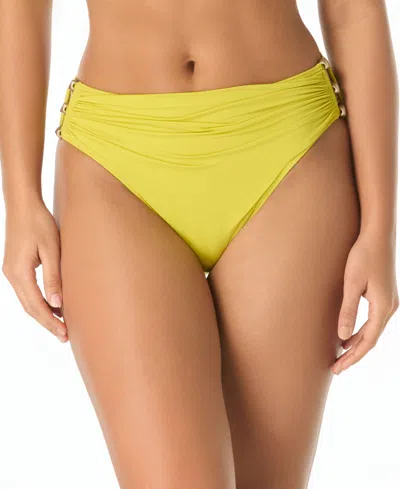 Carmen Marc Valvo Women's Beaded Bikini Bottom In Yellow