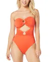 CARMEN MARC VALVO WOMEN'S CONVERTIBLE BANDEAU ONE-PIECE SWIMSUIT