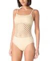 Carmen Marc Valvo Scoop Neck One Piece Swimsuit In Clay