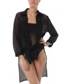 Carmen Marc Valvo Button Up Shirt In Black