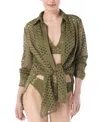 CARMEN MARC VALVO WOMEN'S CROCHET TUNIC SWIM COVER-UP