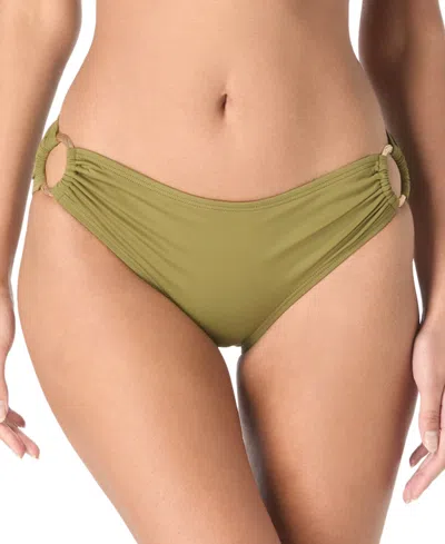 Carmen Marc Valvo Women's O-ring Bikini Bottoms In Olive
