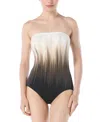 Carmen Marc Valvo Bandeau One Piece Swimsuit In Black