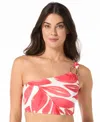 Carmen Marc Valvo Women's Printed One-shoulder Top In Pink