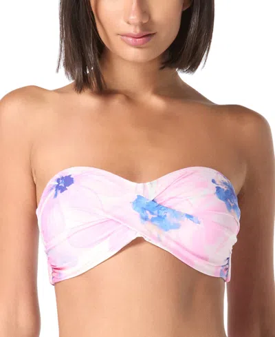 CARMEN MARC VALVO WOMEN'S PRINTED TWIST BANDEAU BIKINI TOP