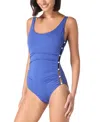 Carmen Marc Valvo Scoop Neck One Piece In Blue