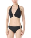 Carmen Marc Valvo Womens Halter Bikini Top Bottoms In Black