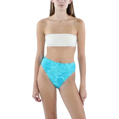 Carmen Marc Valvo Womens High-waist Printed Swim Bottom Separates In Blue