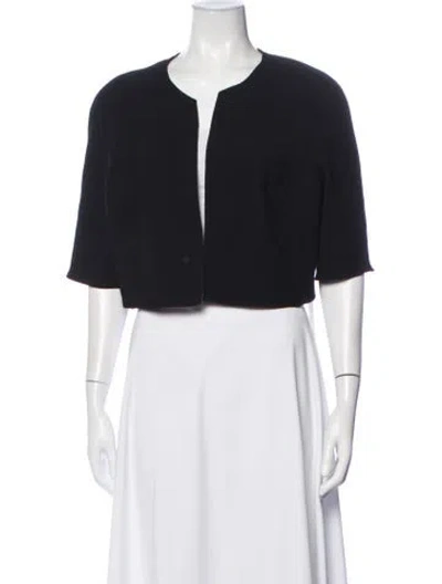 Pre-owned Carmen Marc Valvo Wool Bolero In Black