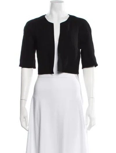 Pre-owned Carmen Marc Valvo Wool Bolero In White