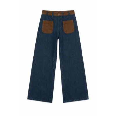 Carmen Says Backstreet Blue & Brown Denim Pants