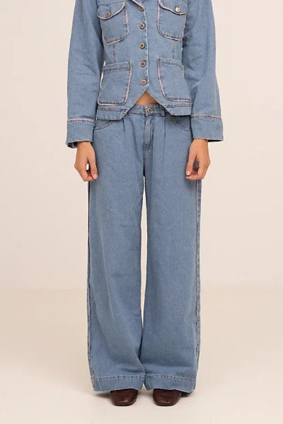 Carmen Says Flash Denim Wide Leg Denim Pants In Blue, Women's At Urban Outfitters