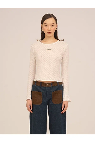 Carmen Says Frame Jersey Top In White, Women's At Urban Outfitters