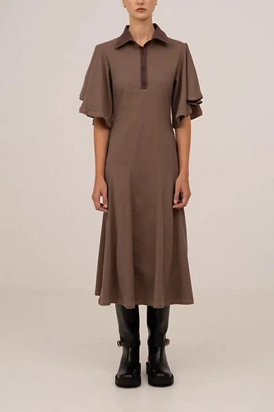 Carmen Says Mocha Brown Midi Dress In Brown, Women's At Urban Outfitters