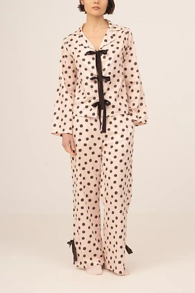 Carmen Says Noctis Polka Dot Pajama Pants In Cream, Women's At Urban Outfitters In Pink