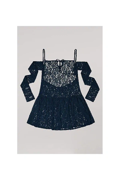Carmen Says Nyx Blue Lace Mini Dress In Blue, Women's At Urban Outfitters