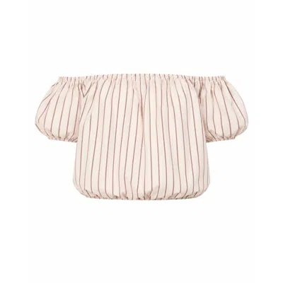 Carmen Says Women's Azura Red Striped Top In Multi