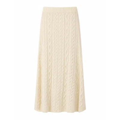Carmen Says Women's Bare Knit White Maxi Skirt In Multi
