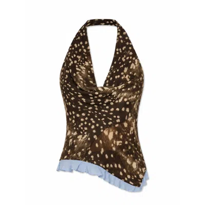Carmen Says Women's Black Ice Noir Animal Print Top In Multi