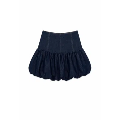 Carmen Says Women's Blue Denim Fawn Balloon Mini Skirt