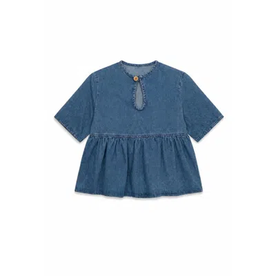 Carmen Says Women's Blue Denim Starlit Top