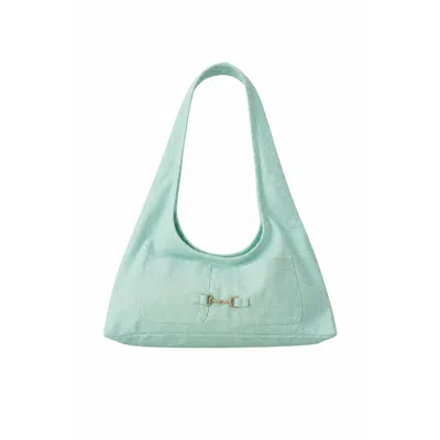 Carmen Says Women's Blue Solea Mint Buckle Detail Shoulder Bag