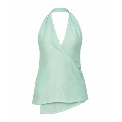 Carmen Says Women's Blue Solea Mint Wrap Top In Multi