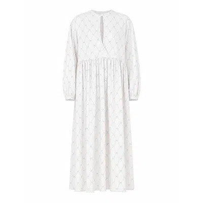 Carmen Says Women's Cityscape White Bow-printed Dress