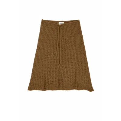 Carmen Says Women's Exile Green Knit Midi Skirt In Brown