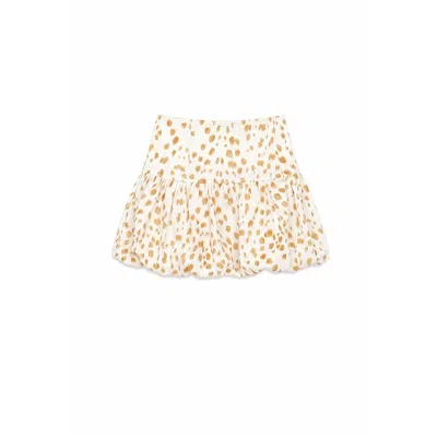 Carmen Says Women's Fawn Deer Print Balloon Mini Skirt In White