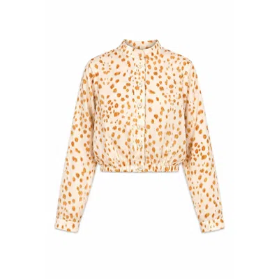 Carmen Says Women's Fawn Deer Print Balloon Shirt In Multi