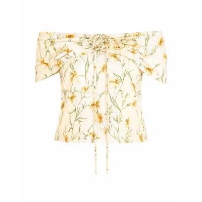 Carmen Says Women's Gardenia Top In Animal Print