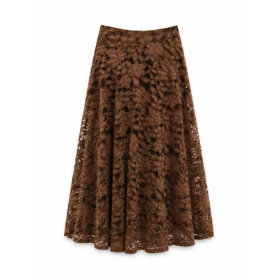 Carmen Says Women's Lovers Brown Velvet Lace Occasion Skirt