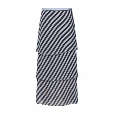 Carmen Says Women's Maximalist Blue Striped Skirt