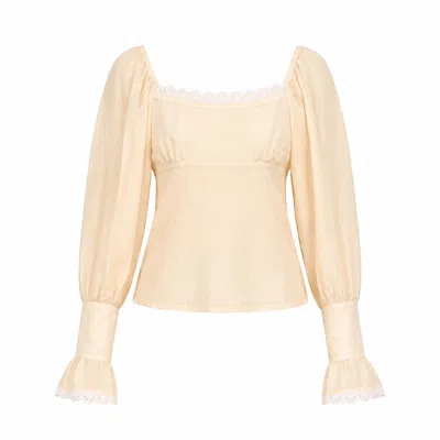 Carmen Says Women's Neutrals Cream Crush Blouse In White