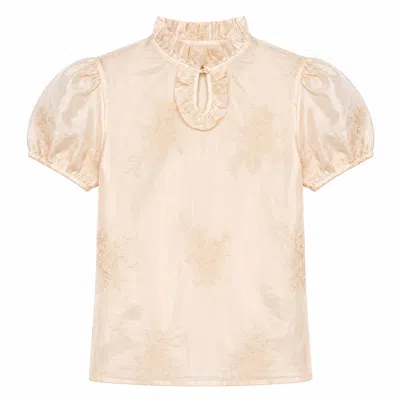 Carmen Says Women's Neutrals Cream Echo Blouse In White